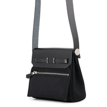 Load image into Gallery viewer, HERMES Herbag zip Black Toile H Vache Hunter Leather Size Mini

