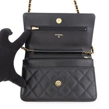 Load image into Gallery viewer, CHANEL Matelasse Classic Chain Wallet BlackAP0250 Caviar Leather
