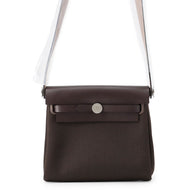 HERMES Herbag zip Ebene Toile Military Vache Hunter Leather Size Mini