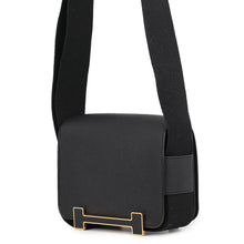 将图像加载到图库查看器中，HERMES Geta Black Chevre Myzore Goatskin
