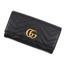 Load image into Gallery viewer, GUCCI GG Marmont continental wallet Black443436 Leather
