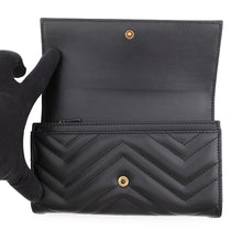 Load image into Gallery viewer, GUCCI GG Marmont continental wallet Black443436 Leather
