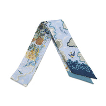 Load image into Gallery viewer, HERMES Twilly Rewilding Nature Blue・Ciel/Marine/GreenH064297S Silk100%
