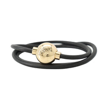 将图像加载到图库查看器中，LOEWE Pebble Bracelet BlackJJ07240X01 Leather Gold Plated
