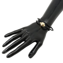 将图像加载到图库查看器中，LOEWE Pebble Bracelet BlackJJ07240X01 Leather Gold Plated

