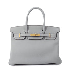 将图像加载到图库查看器中，HERMES Birkin Blue Gacier Togo Leather Size 30
