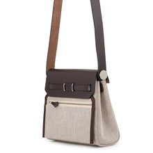 将图像加载到图库查看器中，HERMES Herbag zip Ecru/Ebene Toile H Vache Hunter Leather Size Mini
