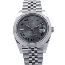 将图像加载到图库查看器中，ROLEX Datejust W41mm Stainless Steel Slate Dial126300
