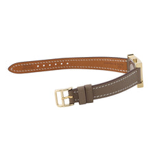 Load image into Gallery viewer, HERMES H Watch Mini W20mm Gold Plated Swift Leather(Etoupe) Silver Oparin DialHH1.101
