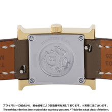 Load image into Gallery viewer, HERMES H Watch Mini W20mm Gold Plated Swift Leather(Etoupe) Silver Oparin DialHH1.101
