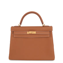 将图像加载到图库查看器中，HERMES Kelly Retourne Gold Togo Leather Size 32

