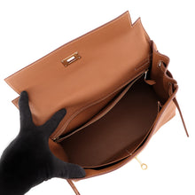将图像加载到图库查看器中，HERMES Kelly Retourne Gold Togo Leather Size 32
