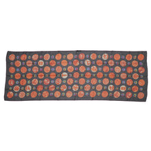 将图像加载到图库查看器中，HERMES Silk Muslin Long Stole Borduk Black/Orange/Multicolor Silk100%
