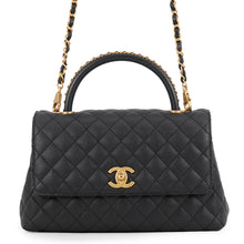 Load image into Gallery viewer, CHANEL Matelasse Coco Handle 2WAYHandbag BlackA92991 Caviar Leather Size 29
