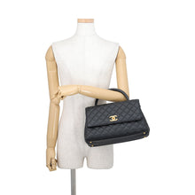 Load image into Gallery viewer, CHANEL Matelasse Coco Handle 2WAYHandbag BlackA92991 Caviar Leather Size 29
