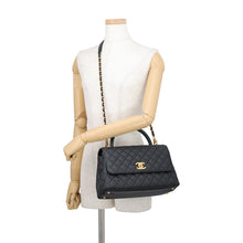 Load image into Gallery viewer, CHANEL Matelasse Coco Handle 2WAYHandbag BlackA92991 Caviar Leather Size 29
