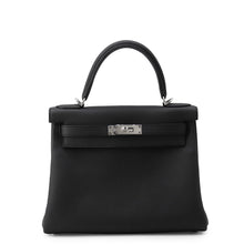 将图像加载到图库查看器中，HERMES Kelly Retourne Black Togo Leather Size 28
