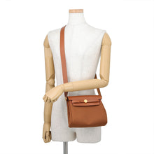 Load image into Gallery viewer, HERMES Herbag zip Fauve Toile Military Vache Hunter Leather Size Mini
