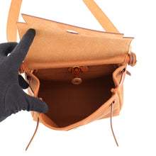 Load image into Gallery viewer, HERMES Herbag zip Fauve Toile Military Vache Hunter Leather Size Mini
