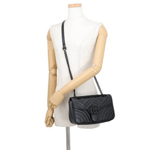 Load image into Gallery viewer, GUCCI GG Marmont ChainShoulder Bag Black443497 DTDFV 1000 Leather Size Small
