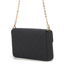将图像加载到图库查看器中，LOUIS VUITTON Felicie Pochette NoirM82477 Monogram Empreinte Leather

