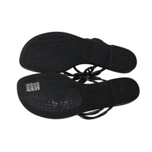 Load image into Gallery viewer, HERMES Island Sandals Black Rubber Size 38
