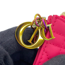 Load image into Gallery viewer, Dior Cannage Card Case Japan Limited Edition Warm FuchsiaS04784NEE_M15F Lambskin
