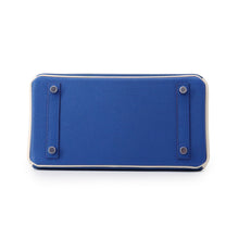 将图像加载到图库查看器中，HERMES Birkin SPO Blue France/White Chevre Myzore Goatskin Size 25
