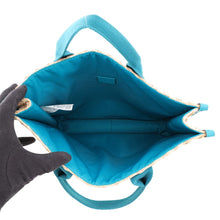 Load image into Gallery viewer, GUCCI Children's Tote Bag Beige/Cyan605831 Straw Canvas
