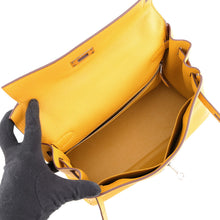 Load image into Gallery viewer, HERMES Kelly Retourne Jaune Ambre Togo Leather Size 28

