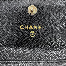 将图像加载到图库查看器中，CHANEL Matelasse Card Case CC Logo BlackAP4178-B17697-94305 Caviar Leather/Rhinestone
