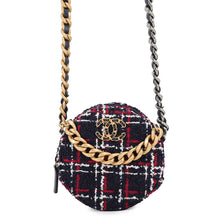 Load image into Gallery viewer, CHANEL CHANEL19 Round Chain Shoulder Bag Navy/Pink/WhiteAP0945 Tweed
