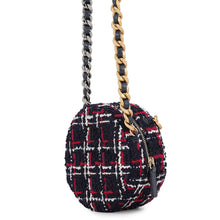 Load image into Gallery viewer, CHANEL CHANEL19 Round Chain Shoulder Bag Navy/Pink/WhiteAP0945 Tweed
