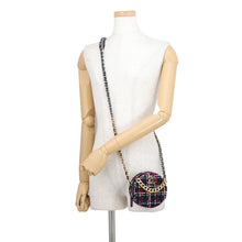 Load image into Gallery viewer, CHANEL CHANEL19 Round Chain Shoulder Bag Navy/Pink/WhiteAP0945 Tweed
