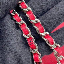 将图像加载到图库查看器中，CHANEL CC Logo Chain Wallet RedA48654 Caviar Leather
