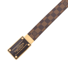 将图像加载到图库查看器中，LOUIS VUITTON Belt・Inventour Reversible Size 95/38 BrownM9677 Damier Ebene Canvas
