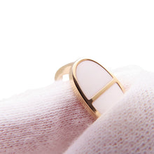 将图像加载到图库查看器中，HERMES Chaine d'Ancre Verso Ring Size 53/#13 K18PG WhiteCeramic

