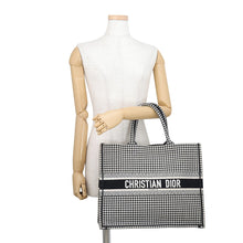Load image into Gallery viewer, Dior Book Tote Houndstooth White/BlackM1286ZRPI_M081 Canvas Size Large
