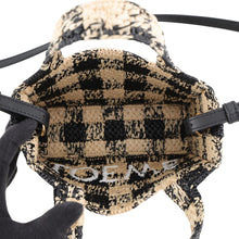 Load image into Gallery viewer, LOEWE font tote Natural/BlackALF1V46X10 Raffia Leather Size Mini
