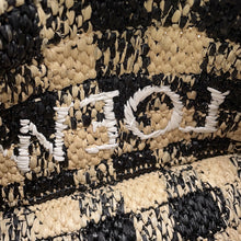 Load image into Gallery viewer, LOEWE font tote Natural/BlackALF1V46X10 Raffia Leather Size Mini
