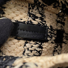Load image into Gallery viewer, LOEWE font tote Natural/BlackALF1V46X10 Raffia Leather Size Mini
