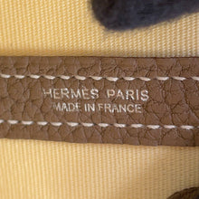 将图像加载到图库查看器中，HERMES Neo Garden Vanilla/Etoupe Toile Officier Negonda Leather Size 23
