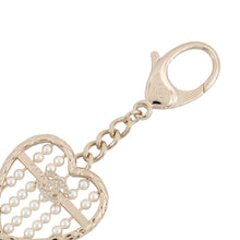 Load image into Gallery viewer, CHANEL Heart Bag CharmABG045 Metal Faux Pearl
