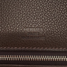将图像加载到图库查看器中，HERMES Birkin Alan Vert Ebene/Ecru Barenia Leather Toile H Size 35

