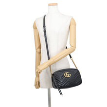Load image into Gallery viewer, GUCCI GG Marmont ChainShoulder Bag Black447632 Leather Size Small
