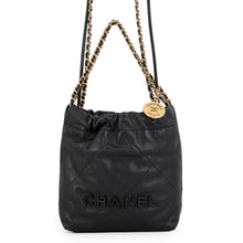 将图像加载到图库查看器中，CHANEL CHANEL22 ChainShoulder Bag BlackAS3980 Caviar Leather Size Mini
