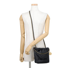 将图像加载到图库查看器中，CHANEL CHANEL22 ChainShoulder Bag BlackAS3980 Caviar Leather Size Mini
