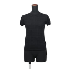 Load image into Gallery viewer, HERMES Short sleeve Knit Size 34 Black Silk99% Polyamide1%
