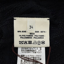 Load image into Gallery viewer, HERMES Short sleeve Knit Size 34 Black Silk99% Polyamide1%
