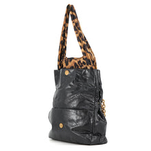 Load image into Gallery viewer, BALENCIAGA Monaco Chain Tote Bag Black/Brown791847 Lambskin Nylon Size Small
